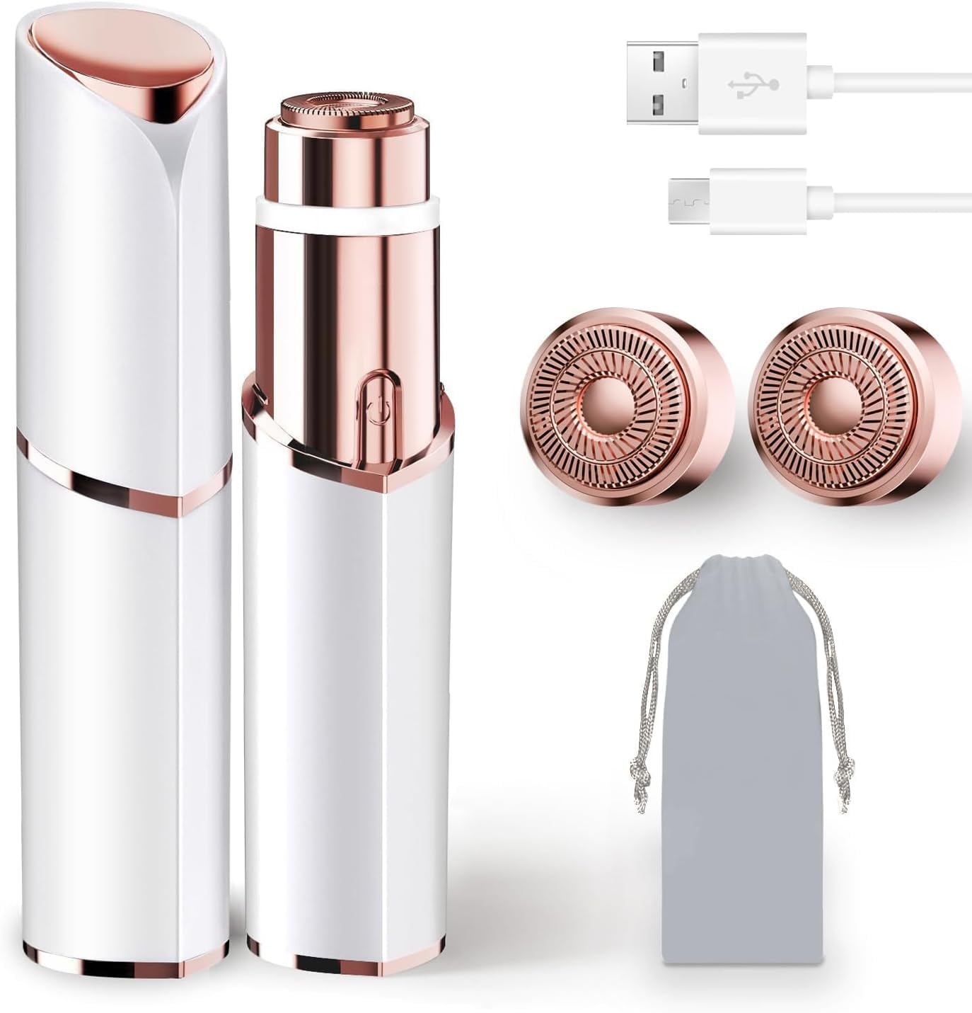 Set 2 în 1 Epilator Facial & Epilator Sprâncene Electric pentru Femei-USB