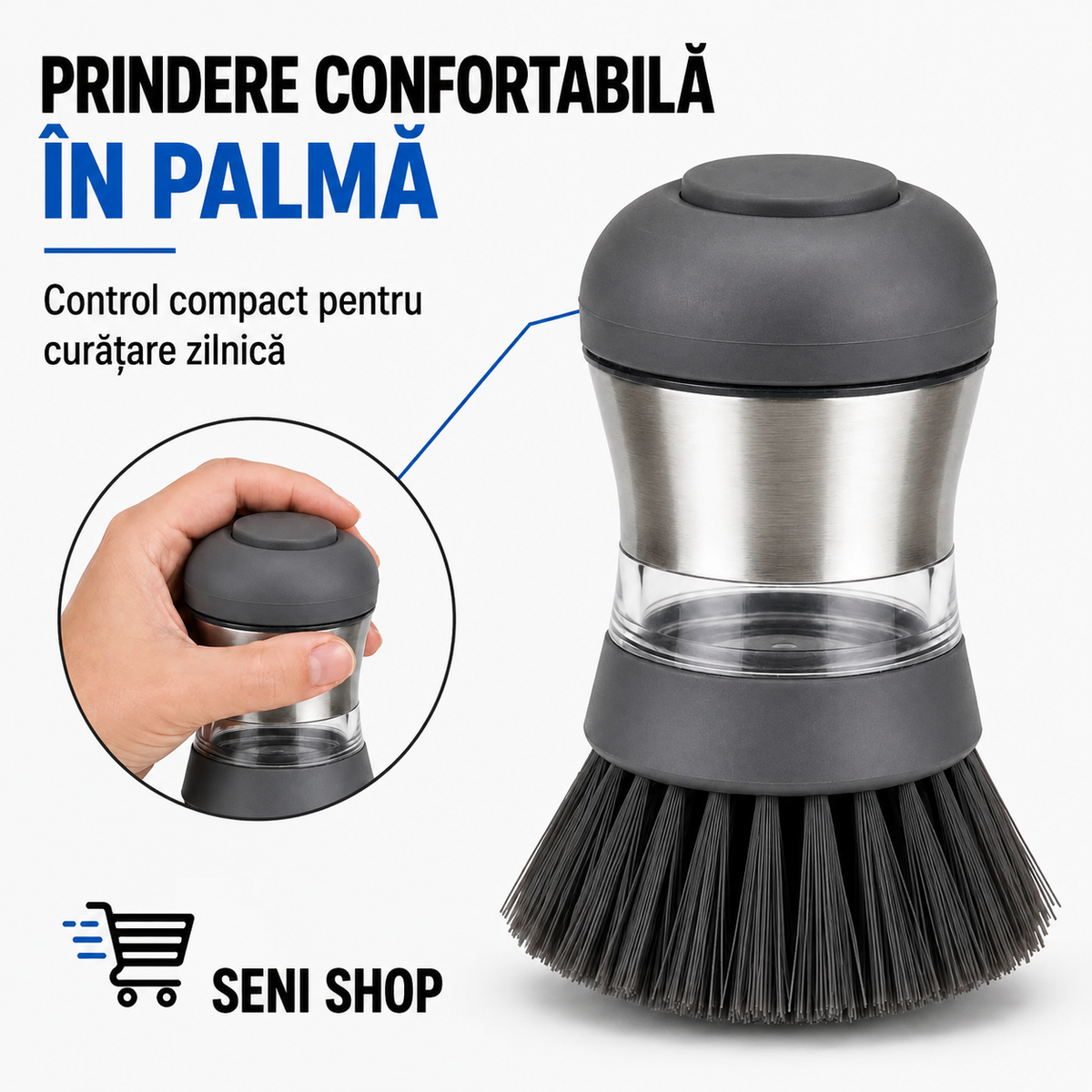 Perie de Vase cu Dozator de Săpun